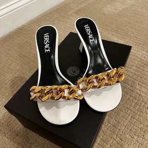 Versace Medusa chain mules